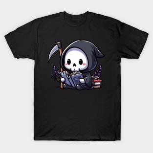 Cute Reaper Reading Books T-Shirt